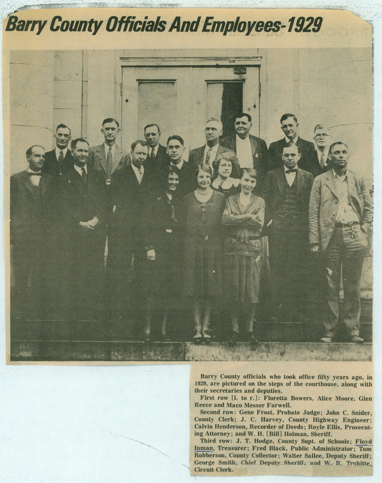 Barry County Officials  1929